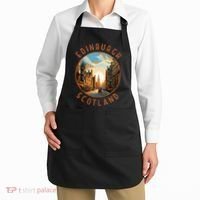 Edinburgh Scotland Retro Distressed Circle Travel Souvenir Apron thumb 2