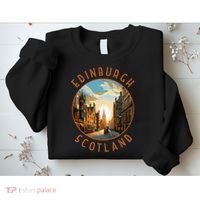 Edinburgh Scotland Retro Distressed Circle Travel Souvenir Sweatshirt thumb 2