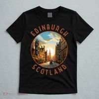 Edinburgh Scotland Retro Distressed Circle Travel Souvenir T-Shirt thumb 5