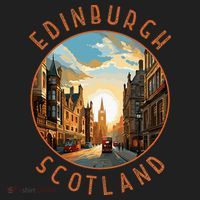 Edinburgh Scotland Retro Distressed Circle Travel Souvenir Beanie thumb 2