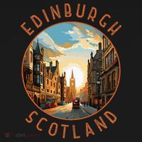 Edinburgh Scotland Retro Distressed Circle Travel Souvenir Women's Hoodie thumb 2