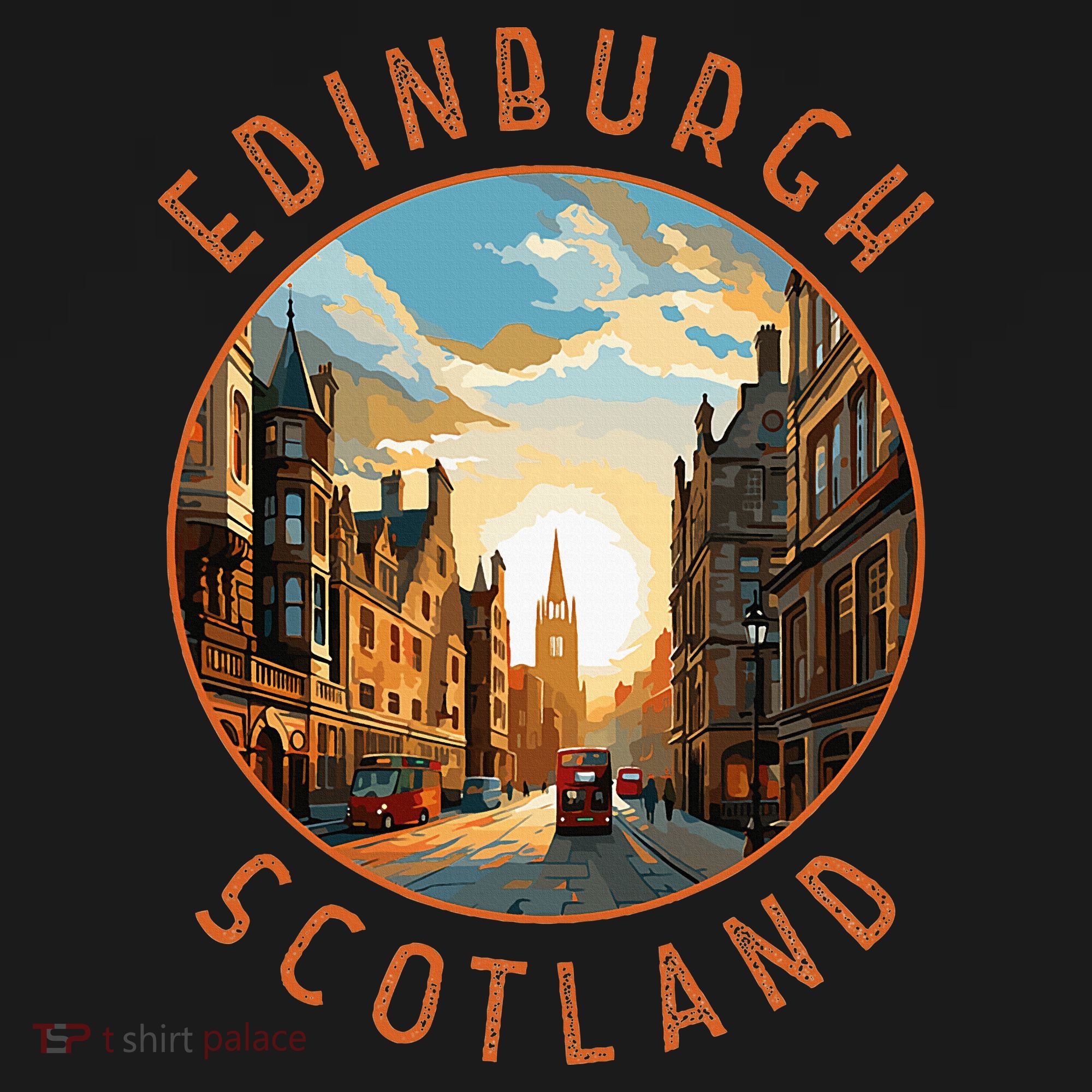 Edinburgh Scotland Retro Distressed Circle Travel Souvenir Women's Hoodie