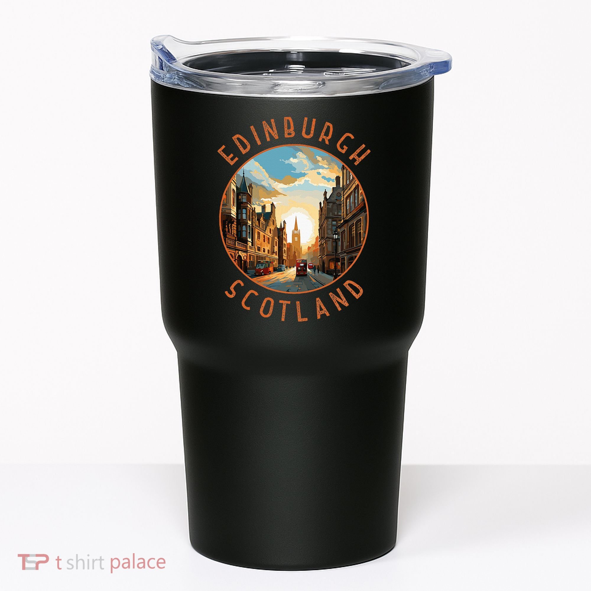 Edinburgh Scotland Retro Distressed Circle Travel Souvenir Tumbler