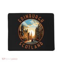 Edinburgh Scotland Retro Distressed Circle Travel Souvenir Mousepad thumb 0