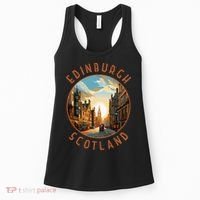Edinburgh Scotland Retro Distressed Circle Travel Souvenir Women's Tank Top thumb 0