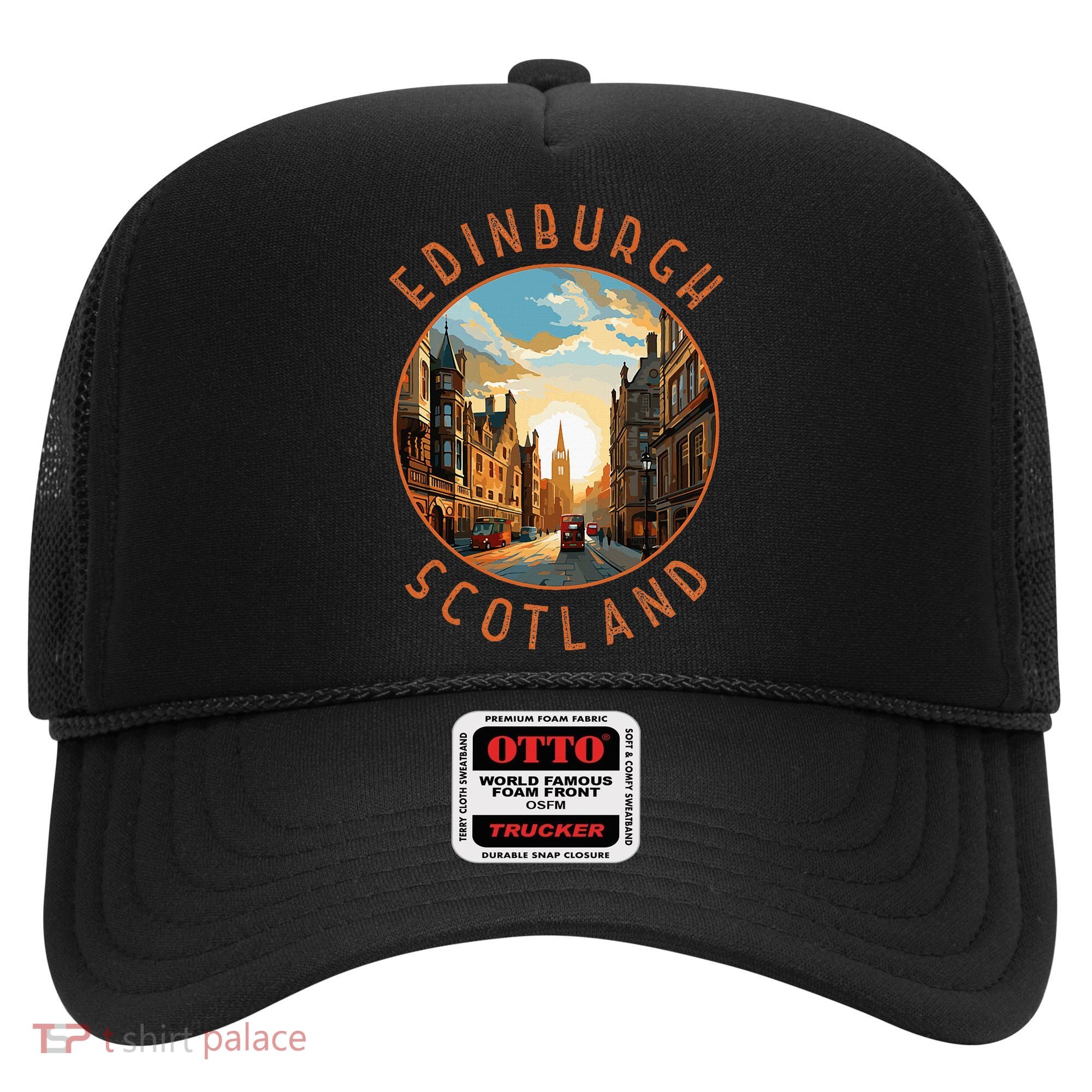 Edinburgh Scotland Retro Distressed Circle Travel Souvenir Hat