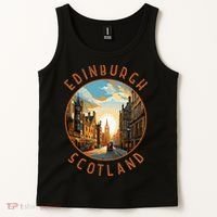 Edinburgh Scotland Retro Distressed Circle Travel Souvenir Tank Top thumb 2