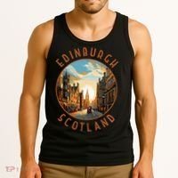 Edinburgh Scotland Retro Distressed Circle Travel Souvenir Tank Top thumb 3