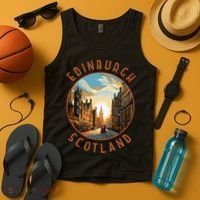 Edinburgh Scotland Retro Distressed Circle Travel Souvenir Tank Top thumb 4