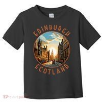 Edinburgh Scotland Retro Distressed Circle Travel Souvenir Toddler T-Shirt thumb 0