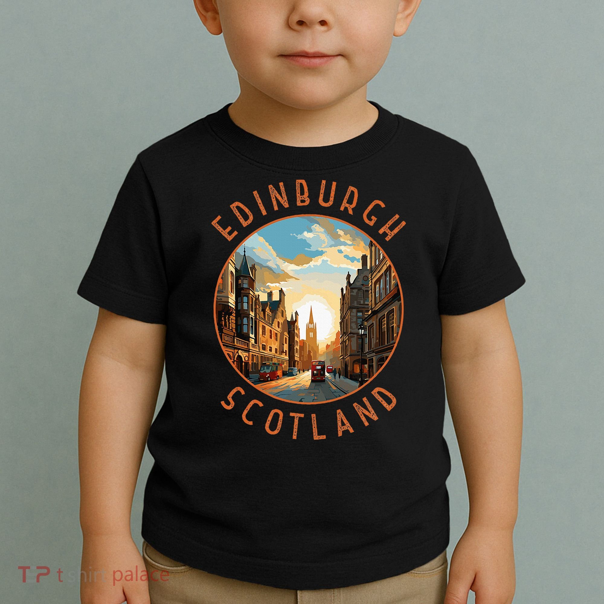 Edinburgh Scotland Retro Distressed Circle Travel Souvenir Toddler T-Shirt