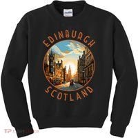 Edinburgh Scotland Retro Distressed Circle Travel Souvenir Kids Sweatshirt thumb 0