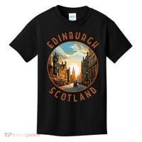 Edinburgh Scotland Retro Distressed Circle Travel Souvenir Kids T-Shirt thumb 0