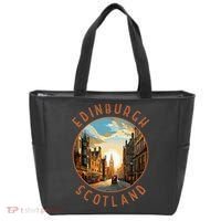 Edinburgh Scotland Retro Distressed Circle Travel Souvenir Tote Bag thumb 0