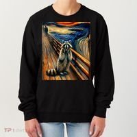 Expressionist Scream Raccoon Lovers | Artistic Raccoon Women's Sweatshirt thumb 0