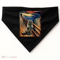 Expressionist Scream Raccoon Lovers | Artistic Raccoon USA-Made Doggie Bandana thumb 0
