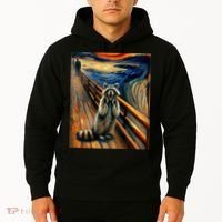 Expressionist Scream Raccoon Lovers | Artistic Raccoon Hoodie thumb 2