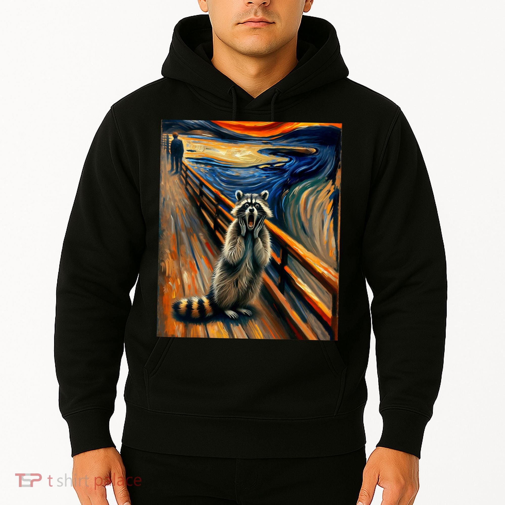 Expressionist Scream Raccoon Lovers | Artistic Raccoon Hoodie