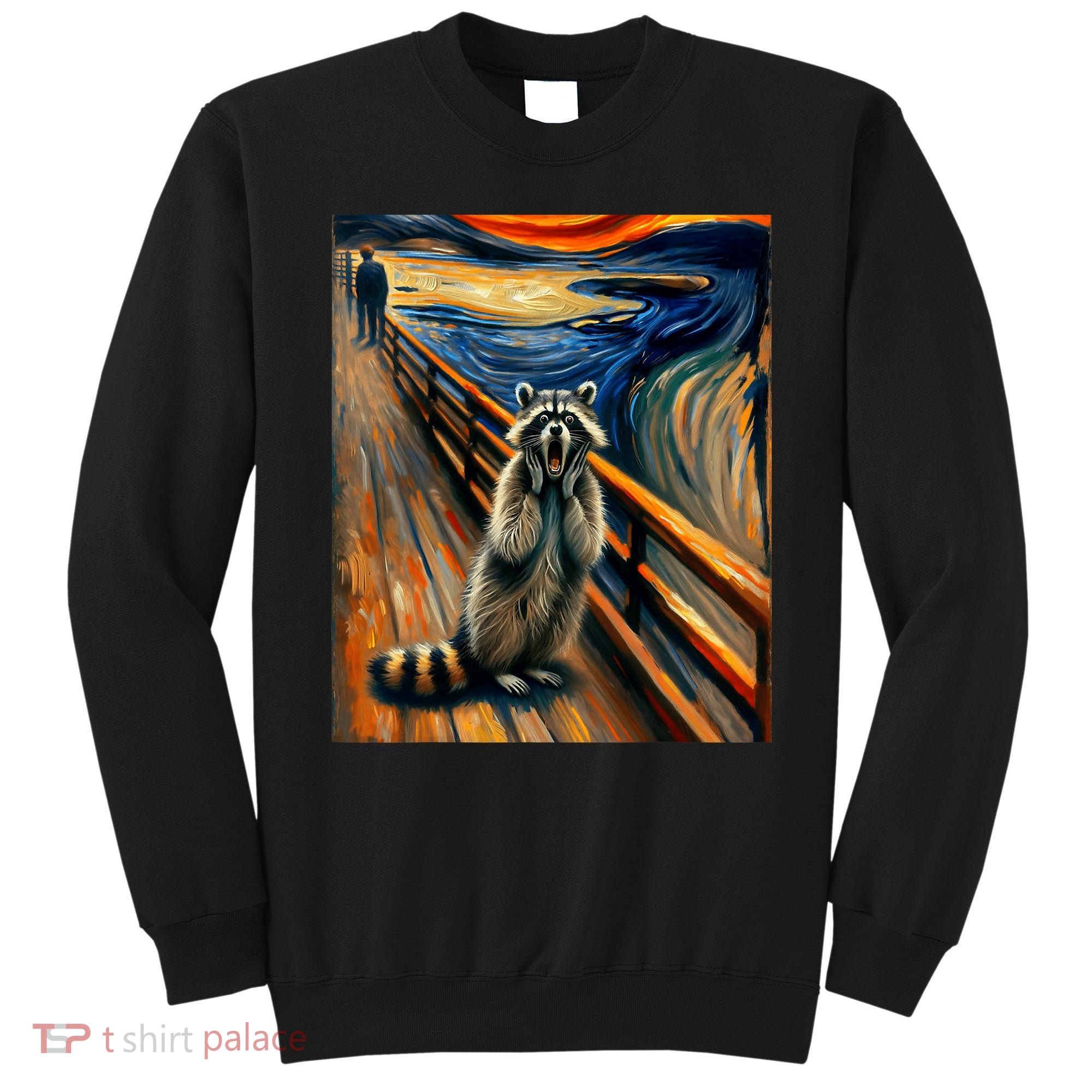 Expressionist Scream Raccoon Lovers | Artistic Raccoon Sweatshirt