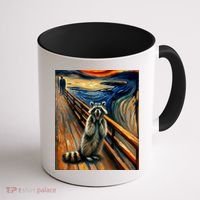 Expressionist Scream Raccoon Lovers | Artistic Raccoon Coffee Mug thumb 1