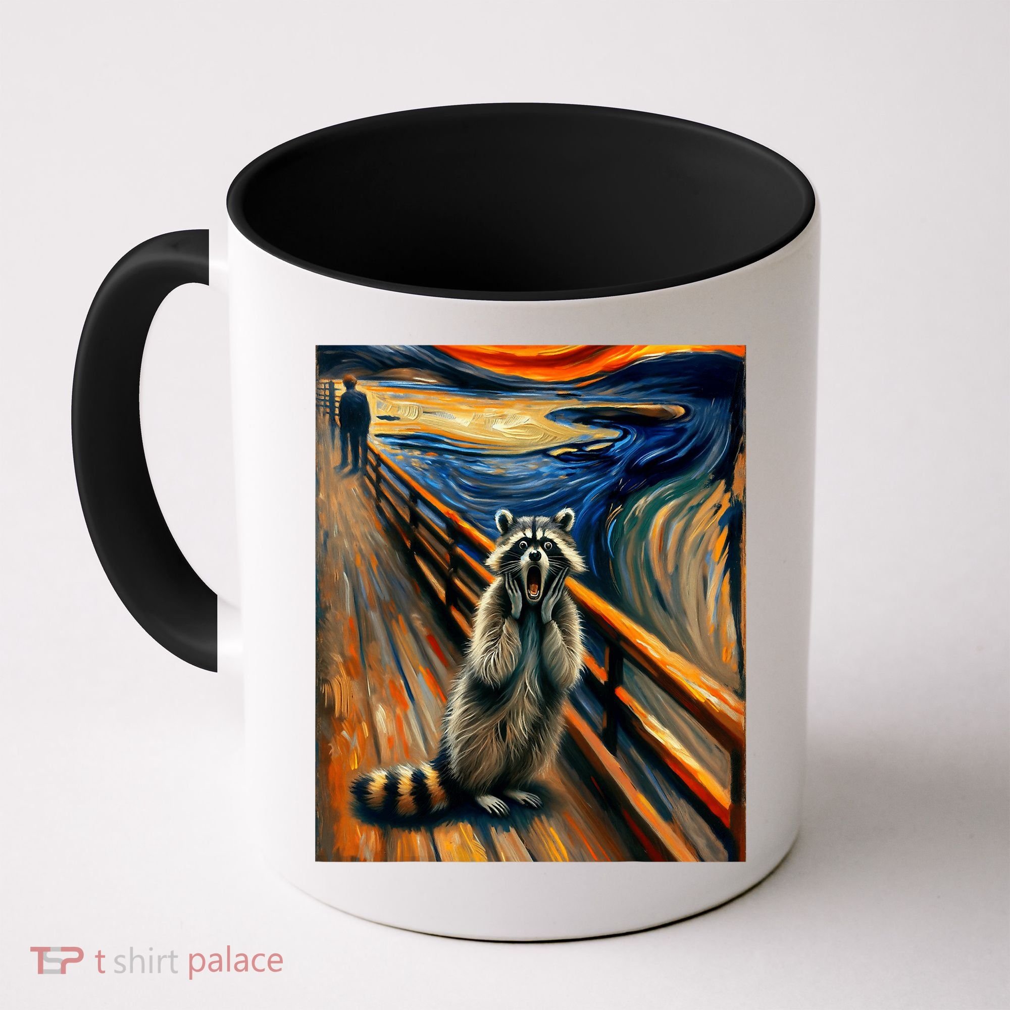 Expressionist Scream Raccoon Lovers | Artistic Raccoon Coffee Mug