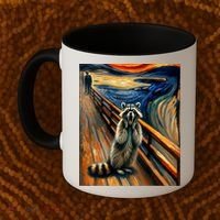 Expressionist Scream Raccoon Lovers | Artistic Raccoon Coffee Mug thumb 2