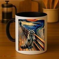 Expressionist Scream Raccoon Lovers | Artistic Raccoon Coffee Mug thumb 4