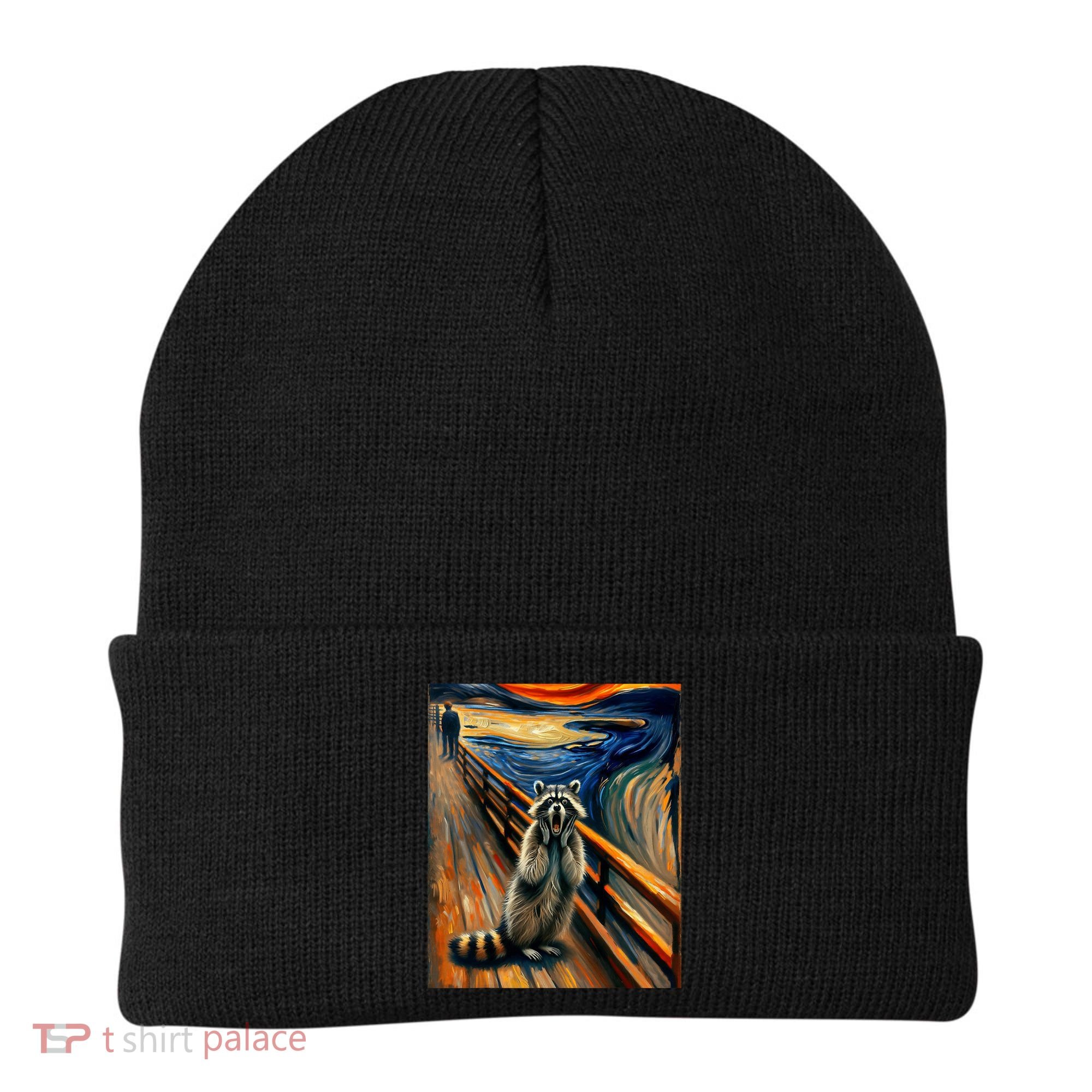Expressionist Scream Raccoon Lovers | Artistic Raccoon Beanie