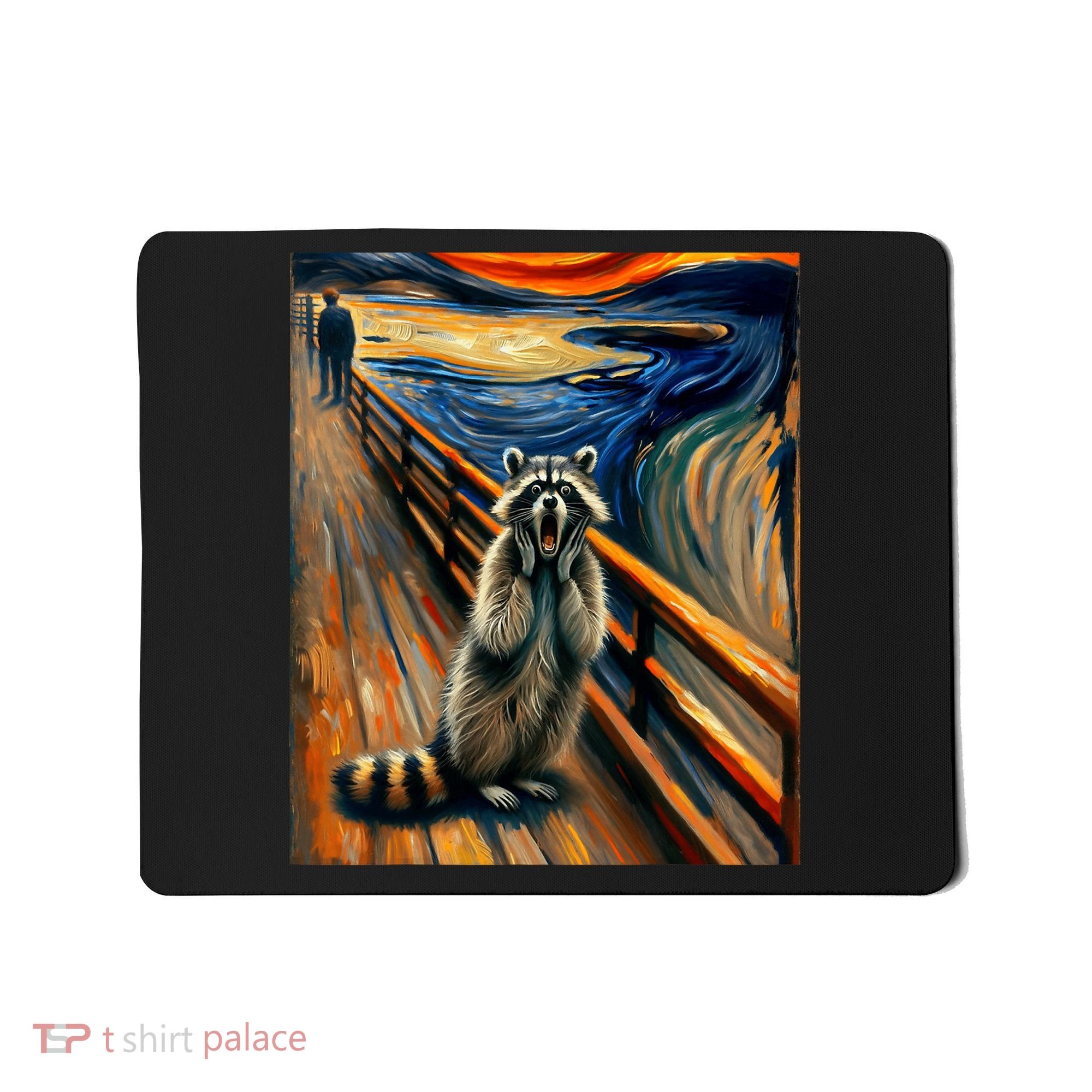 Expressionist Scream Raccoon Lovers | Artistic Raccoon Mousepad
