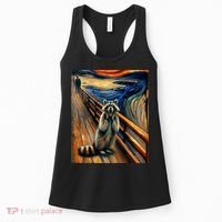 Expressionist Scream Raccoon Lovers | Artistic Raccoon Women's Tank Top thumb 0
