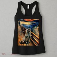 Expressionist Scream Raccoon Lovers | Artistic Raccoon Women's Tank Top thumb 3