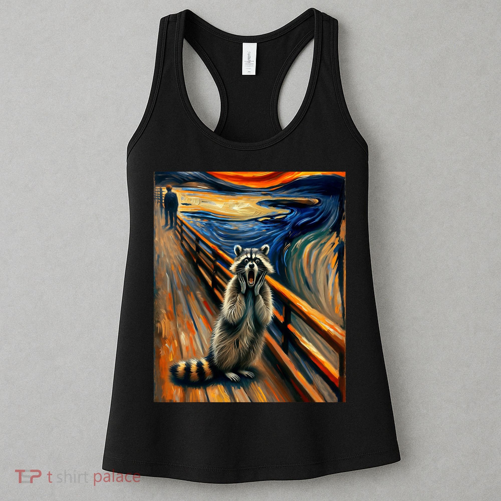 Expressionist Scream Raccoon Lovers | Artistic Raccoon Women's Tank Top