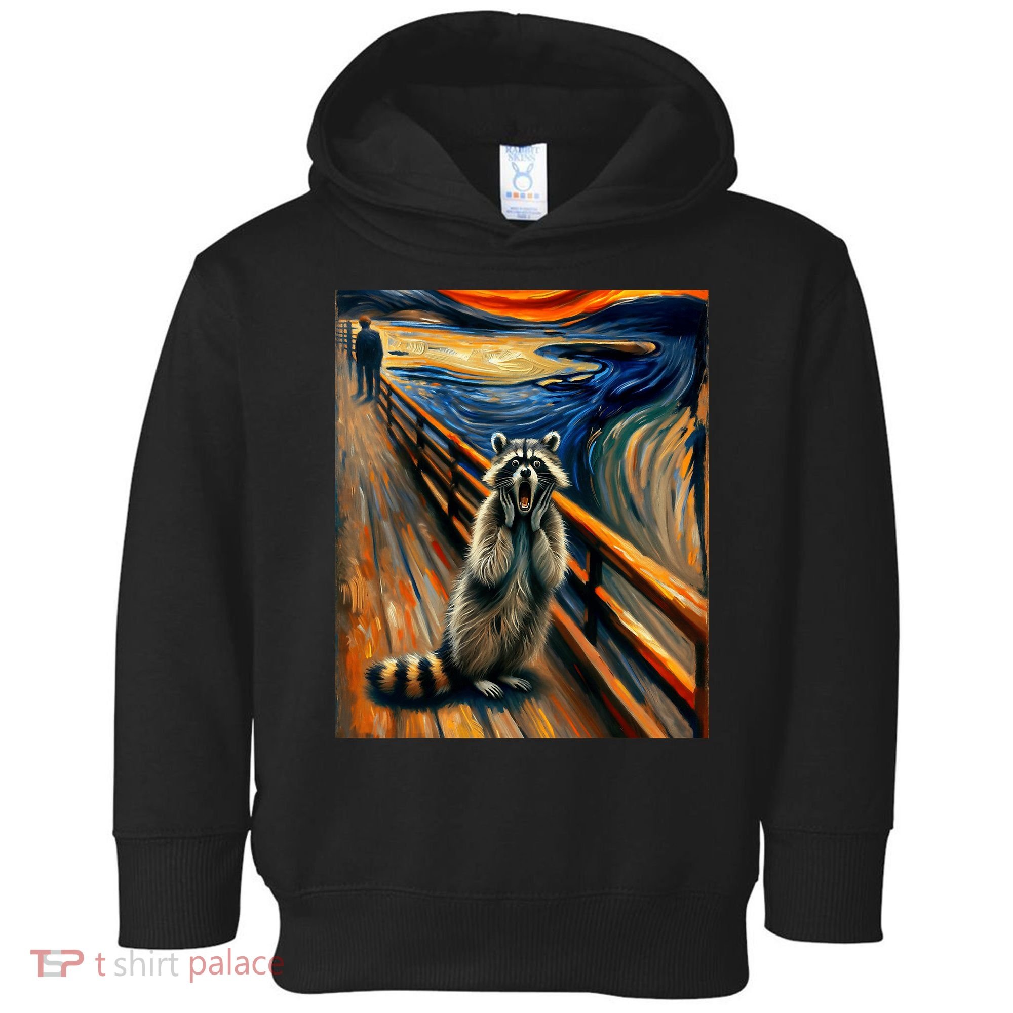Expressionist Scream Raccoon Lovers | Artistic Raccoon Toddler Hoodie