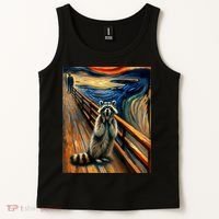 Expressionist Scream Raccoon Lovers | Artistic Raccoon Tank Top thumb 2