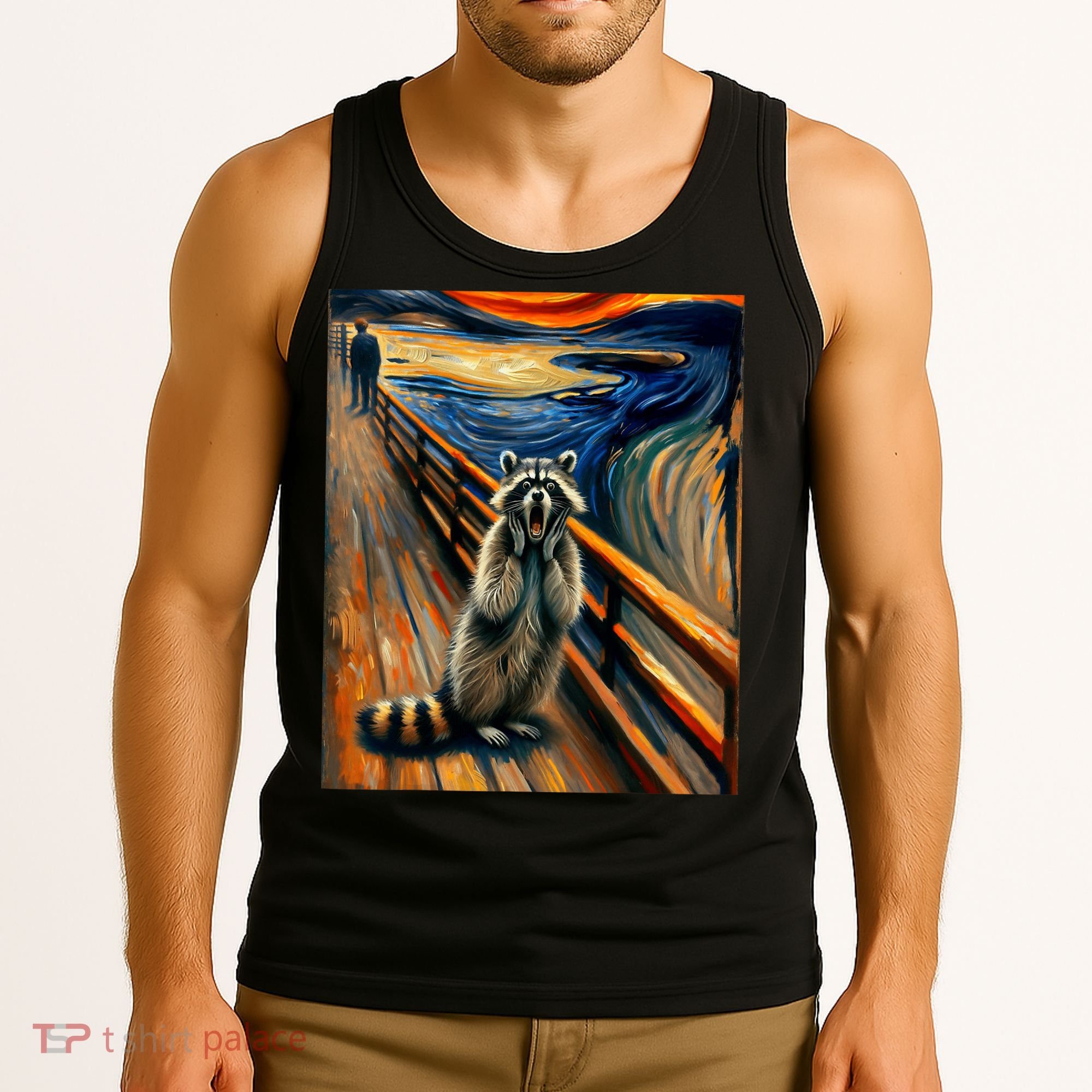 Expressionist Scream Raccoon Lovers | Artistic Raccoon Tank Top