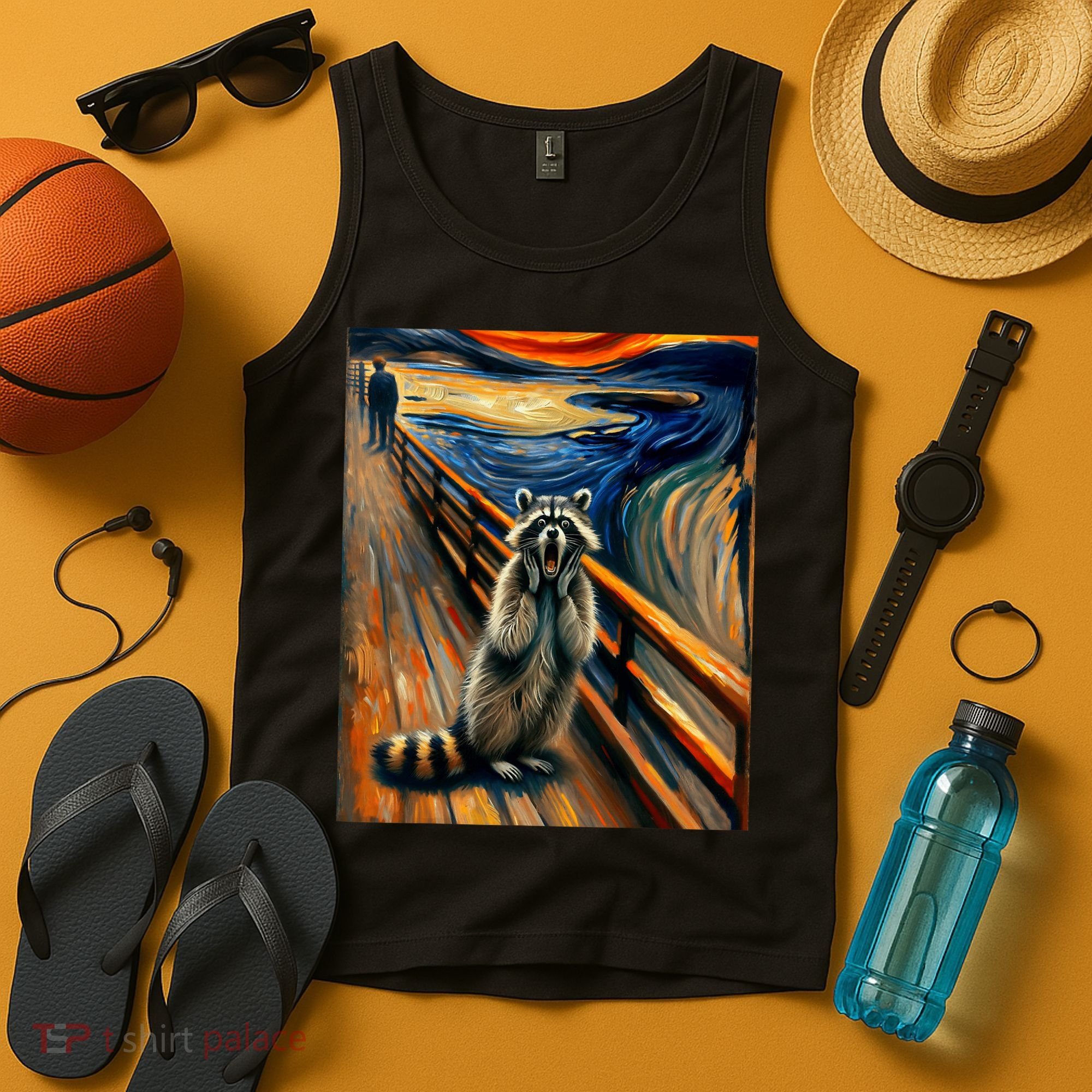 Expressionist Scream Raccoon Lovers | Artistic Raccoon Tank Top