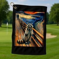 Expressionist Scream Raccoon Lovers | Artistic Raccoon Golf Towel thumb 1