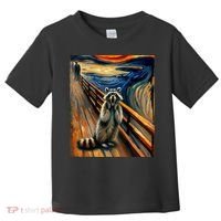 Expressionist Scream Raccoon Lovers | Artistic Raccoon Toddler T-Shirt thumb 0