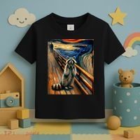 Expressionist Scream Raccoon Lovers | Artistic Raccoon Toddler T-Shirt thumb 3
