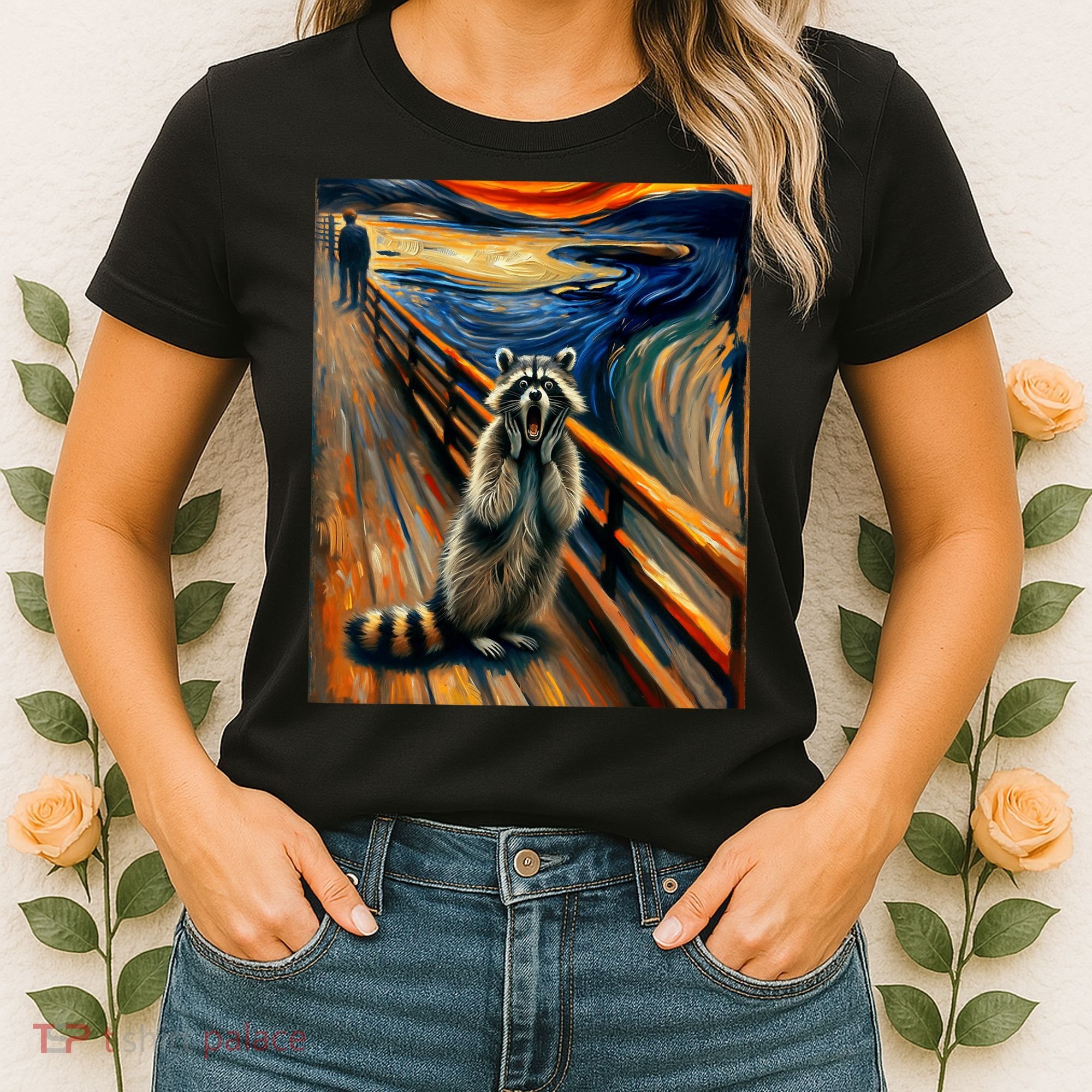 Expressionist Scream Raccoon Lovers | Artistic Raccoon Women's T-Shirt