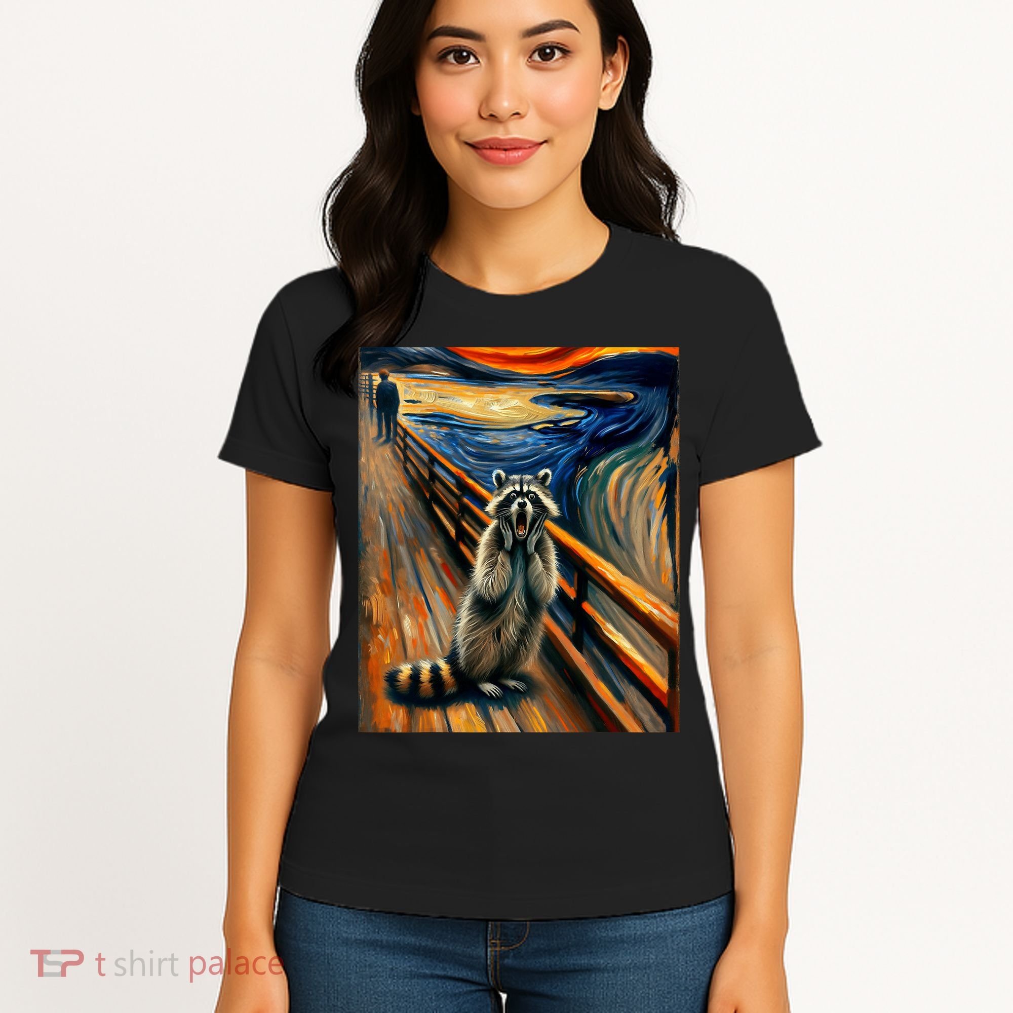 Expressionist Scream Raccoon Lovers | Artistic Raccoon Women's T-Shirt