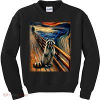 Expressionist Scream Raccoon Lovers | Artistic Raccoon Kids Sweatshirt thumb 0