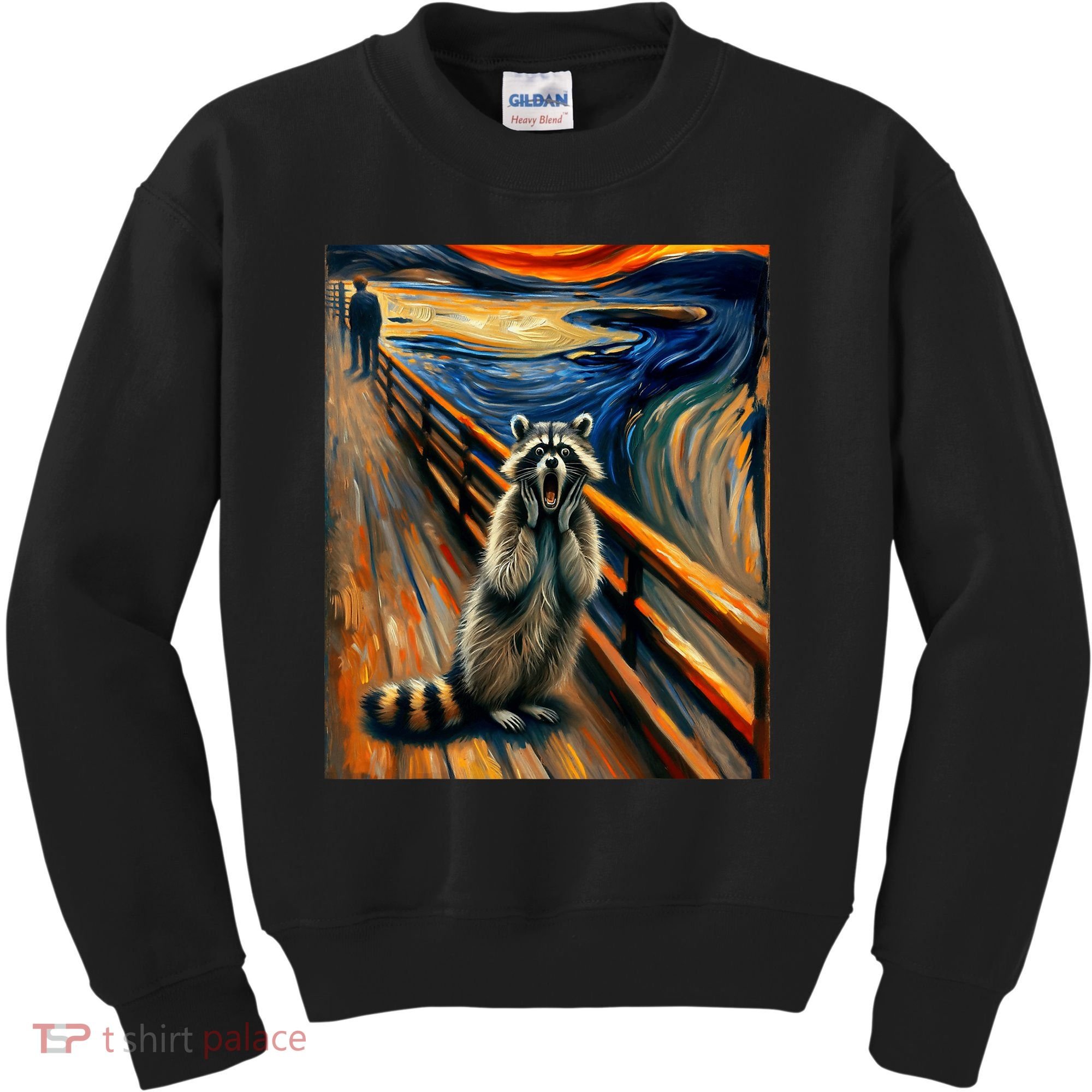 Expressionist Scream Raccoon Lovers | Artistic Raccoon Kids Sweatshirt