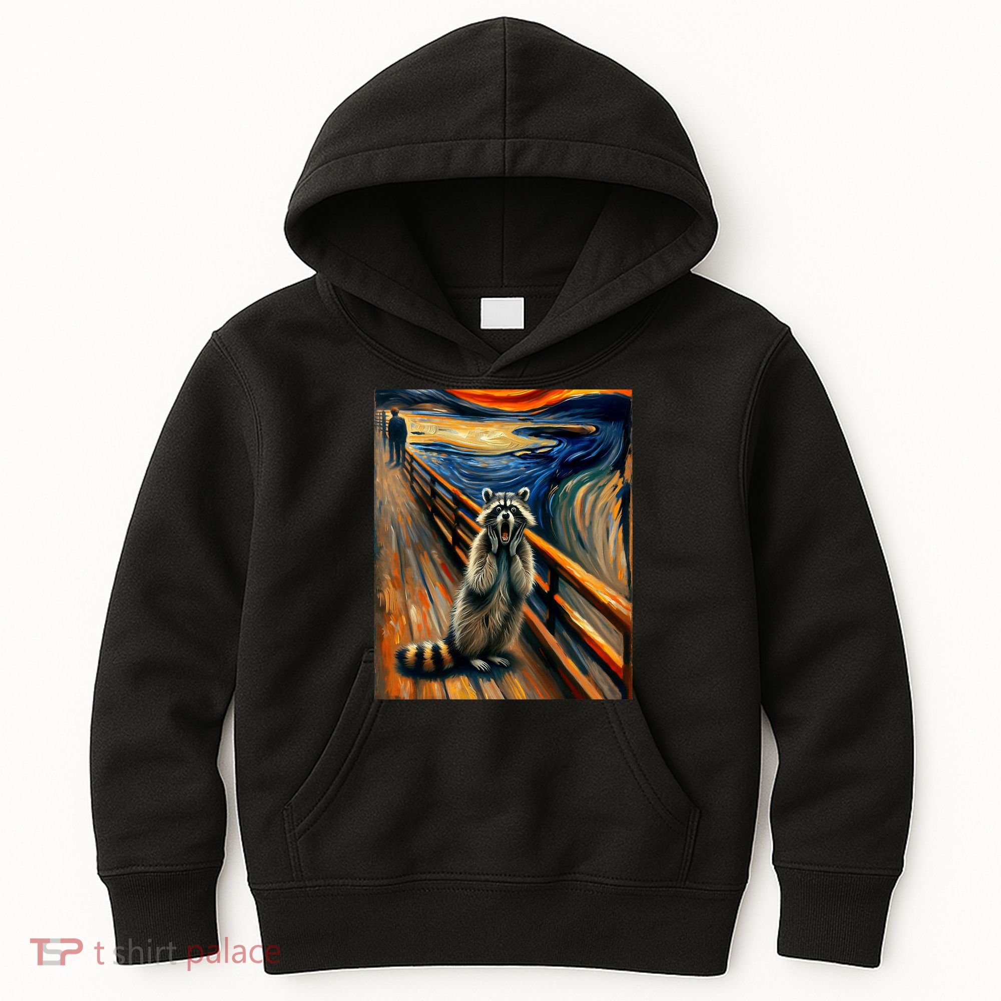 Expressionist Scream Raccoon Lovers | Artistic Raccoon Kids Hoodie