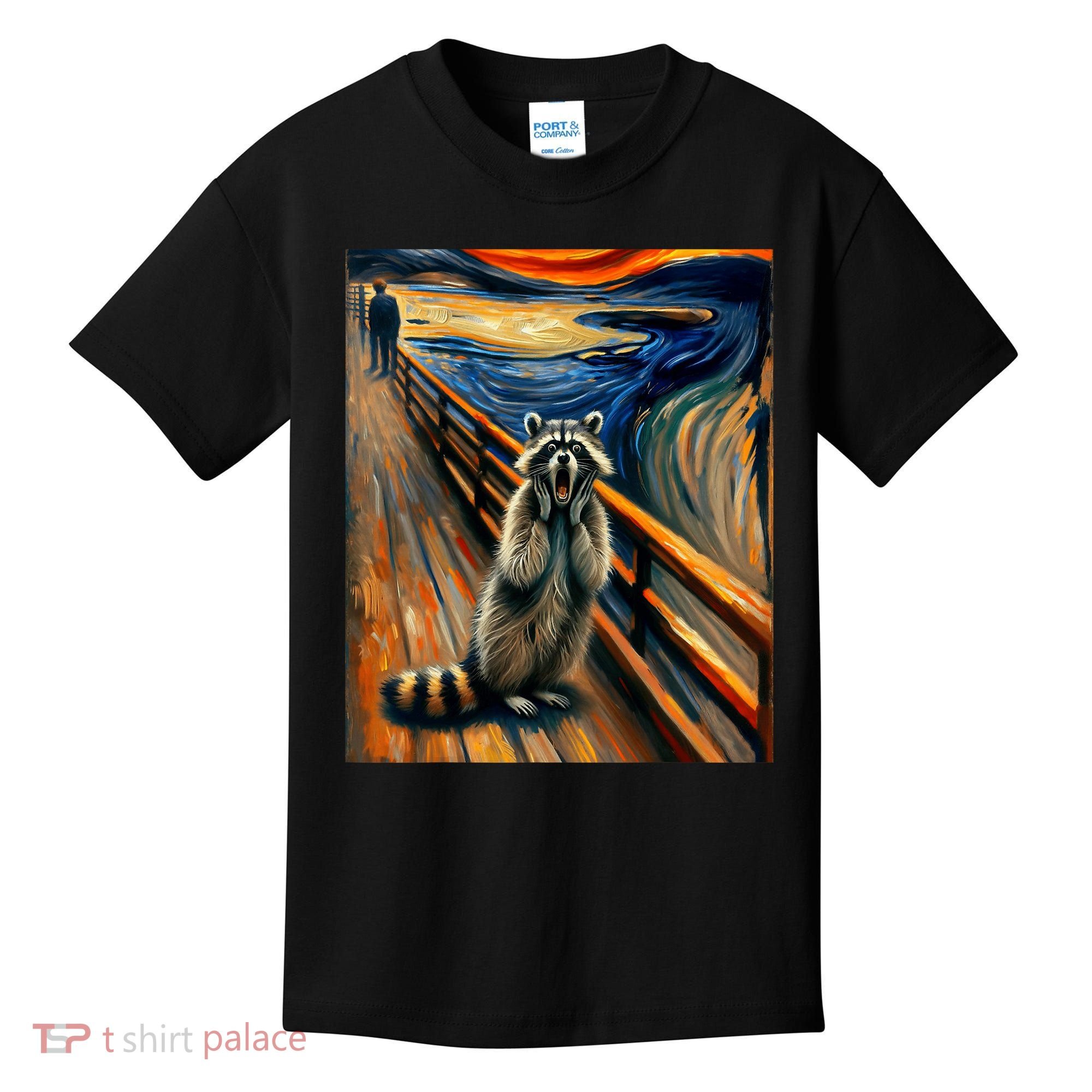 Expressionist Scream Raccoon Lovers | Artistic Raccoon Kids T-Shirt
