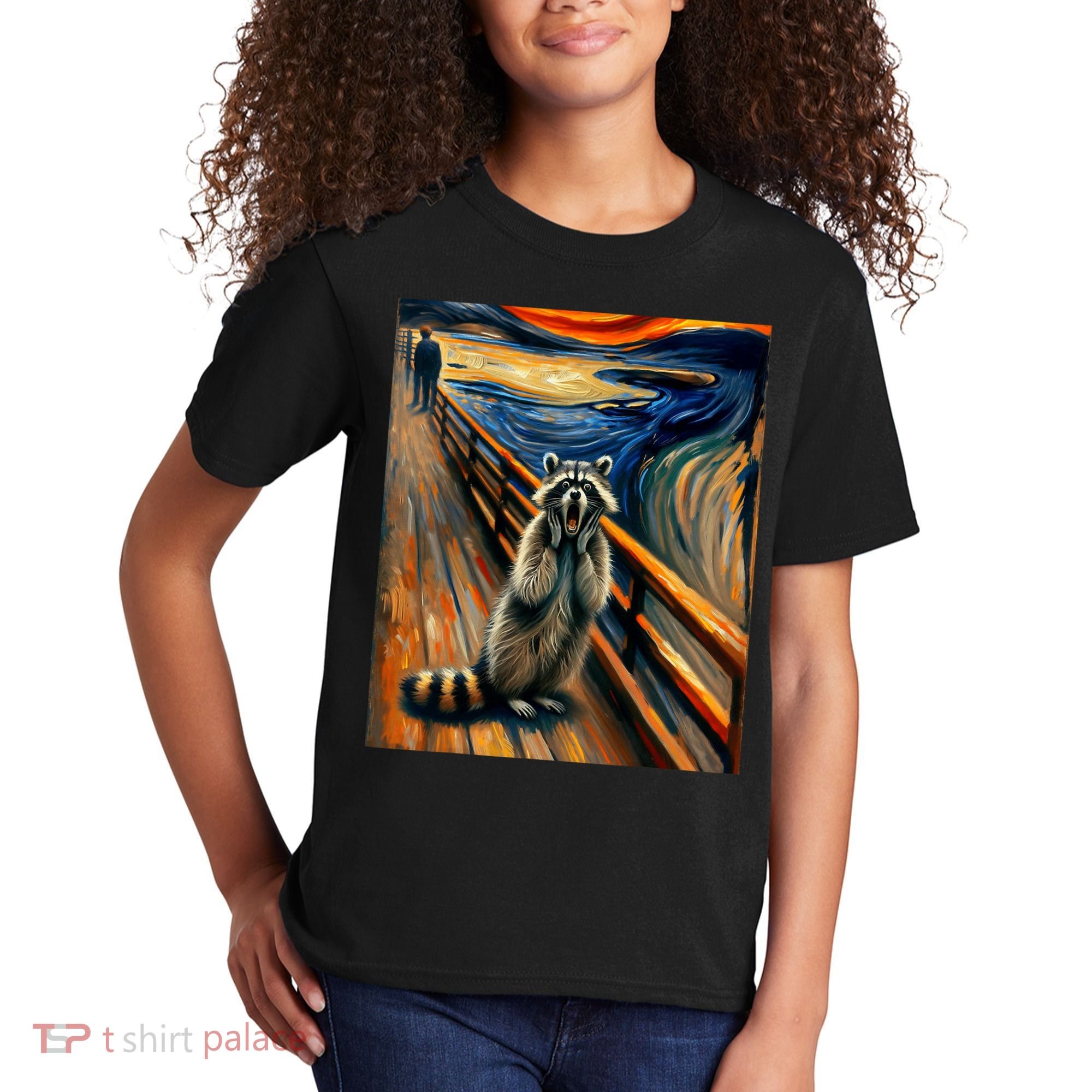 Expressionist Scream Raccoon Lovers | Artistic Raccoon Kids T-Shirt