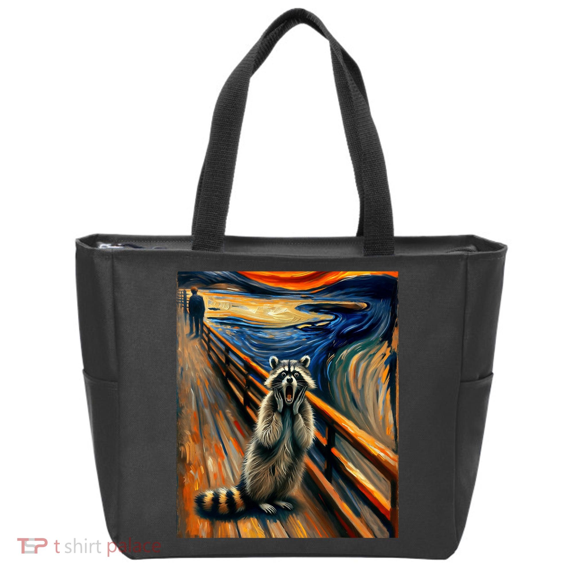 Expressionist Scream Raccoon Lovers | Artistic Raccoon Tote Bag