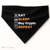 Eat Sleep Repeat Buy Crypto Bitcoin Blockchain Crypto USA-Made Doggie Bandana thumb 0