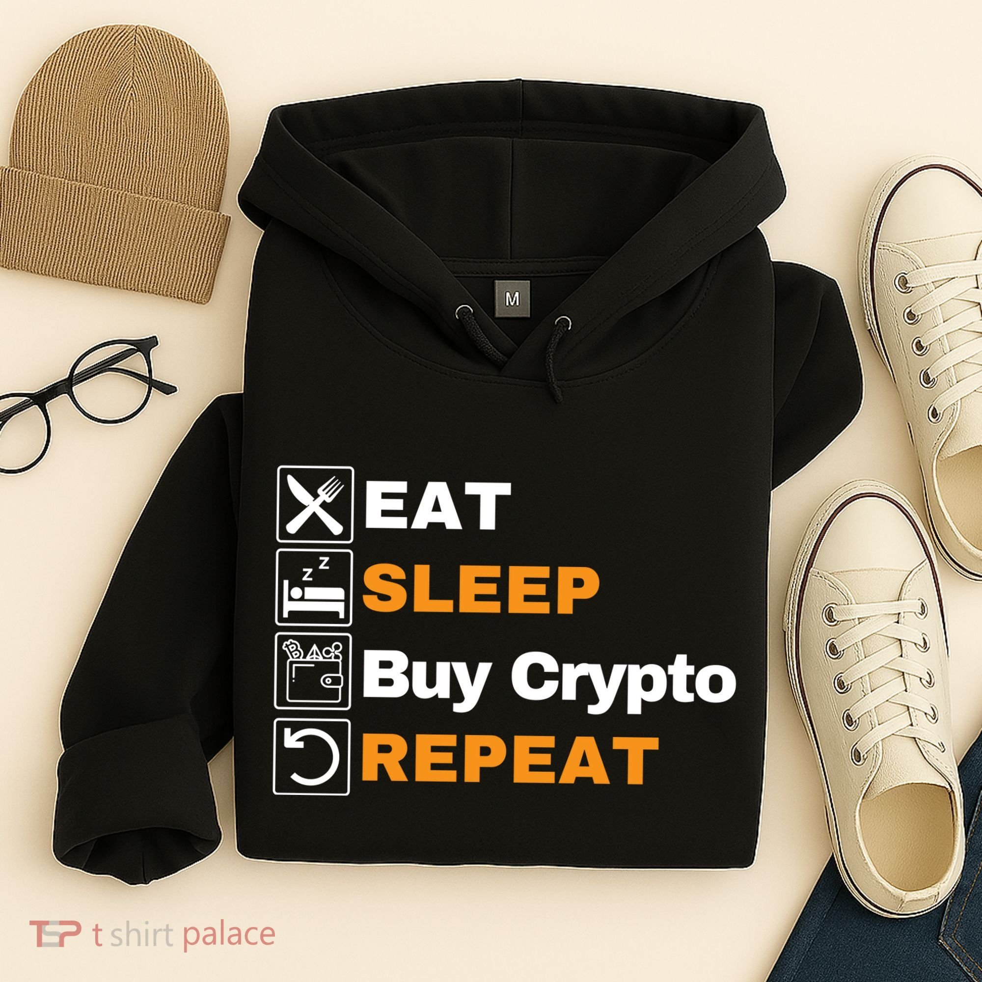 Eat Sleep Repeat Buy Crypto Bitcoin Blockchain Crypto Hoodie