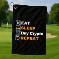 Eat Sleep Repeat Buy Crypto Bitcoin Blockchain Crypto Golf Towel thumb 1